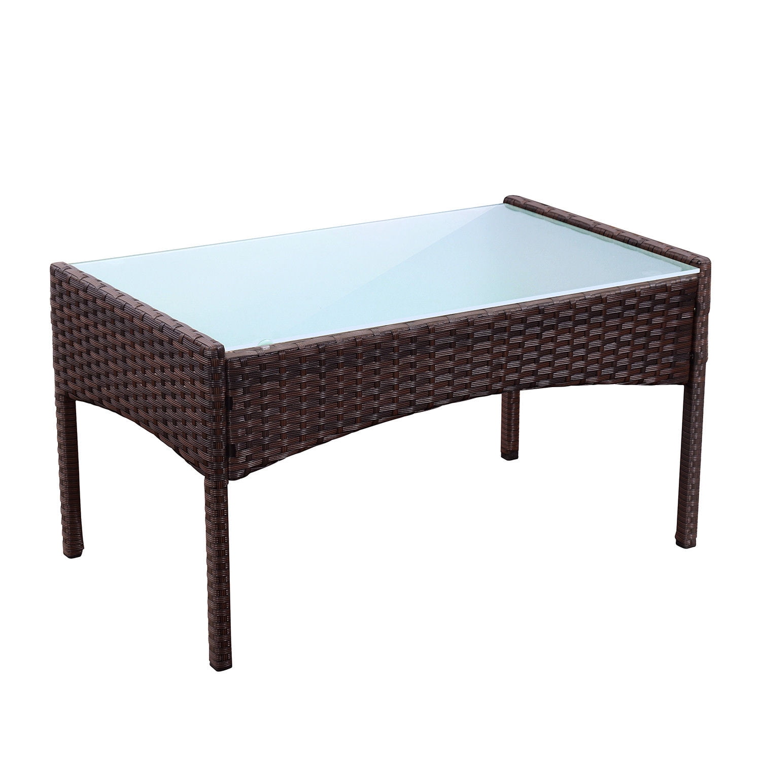Costway 4 Pc Patio Rattan Wicker Chair Sofa Table Set Outdoor Garden Costway 4 Pc Patio Rattan Wicker Chair Sofa Table Set Outdoor Garden Furniture Cushioned Com