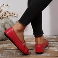 thumbnail image 4 of Crunowin Women's Round Toe Soft Sole Flat Shoes, Solid Color Versatile Style Fashionable Casual Spring/Summer Trendy Comfortable Footwear Red 9.5, 4 of 9