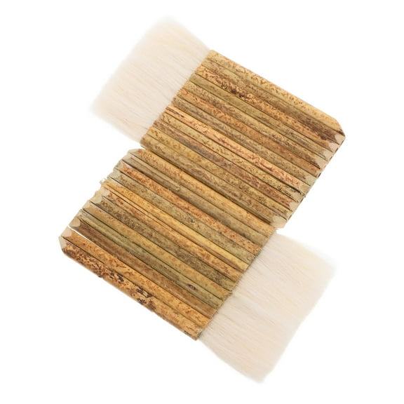 WORGEOUS 2pcs Hake Brushes with Bamboo Handle Pottery Painting Brush Artist Drawing Brush Ceramic Glaze Brush for Painting Drafting Crafting