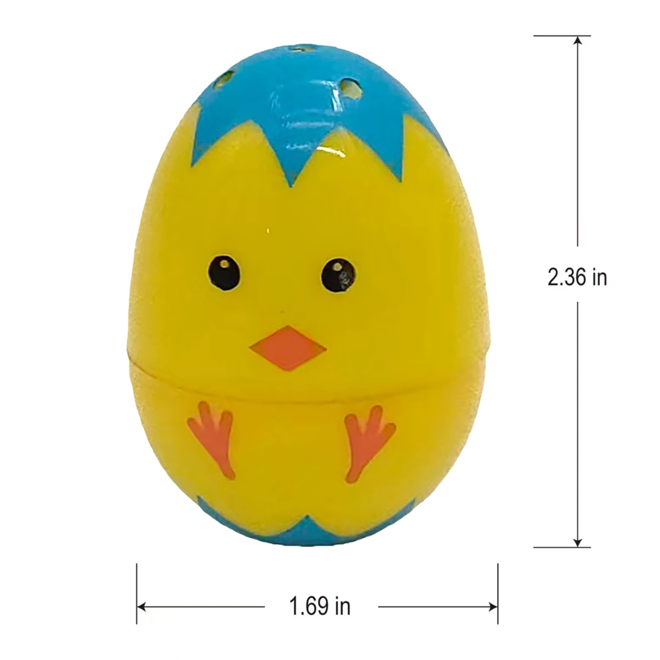 Fillable Plastic Easter Eggs with Yellow Chicks, 12 Count, by Way To Celebrate, 43MM
