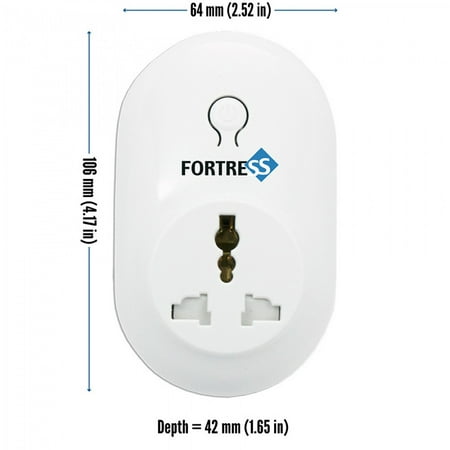 Fortress Security Store DIY Total Security Wireless Smart Outlet- Easily Control Individual Outlets from the FREE Exclusive Fortress App. via Apple/Android Devices when paired to Total Security