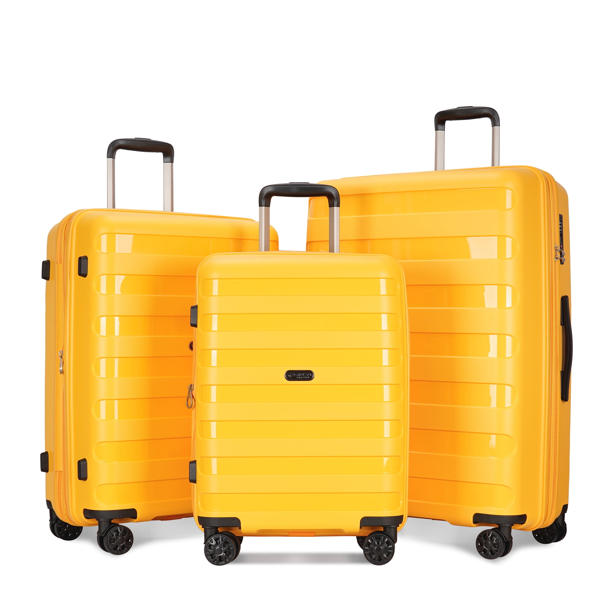 Ginza Travel 3 Piece Expandable Luggage Set,Hardside Suitcase with TSA