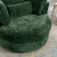 thumbnail image 2 of 42"W Oversized Swivel Barrel Chair,Soft Chenille Accent Barrel Sofa Chair with 3 Pillows,360 Degree Swivel Round Sofa Armchair for Bedroom Living Room Lounge Hotel,Green, 2 of 8