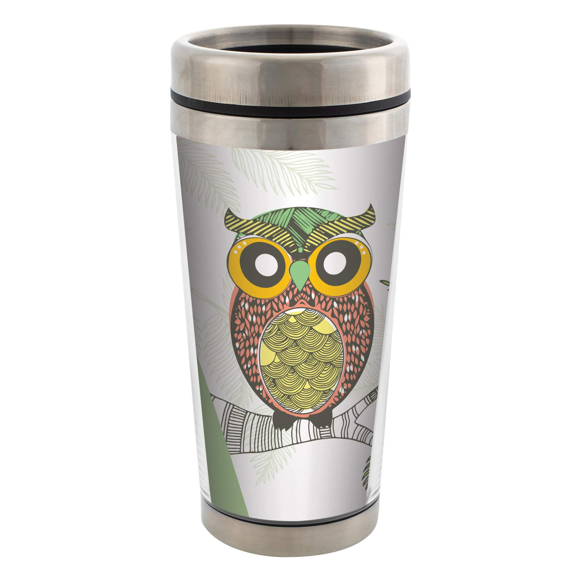 17 oz Stainless Steel Three Owl Moon Barista Tumbler Travel Mug 