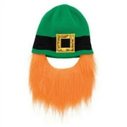 St. Patrick's Day Beanie Hat With Attached Beard