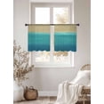 thumbnail image 3 of Teal Blue Ombre Sheer Curtains 54 Inch Length 2 Panels Set, Modern Abstract Gradient Art Voile Window Treatment Rod Pocket Short Kitchen Curtains Drapes for Bedroom 52"x54"x2, 3 of 7