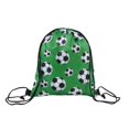 thumbnail image 1 of Agiufgs Soccer Ball Pattern Drawstring Backpack, 9.8x11.8 Inch Lightweight Sports Bag, Perfect for Gym, School, and Team Events, 1 of 8