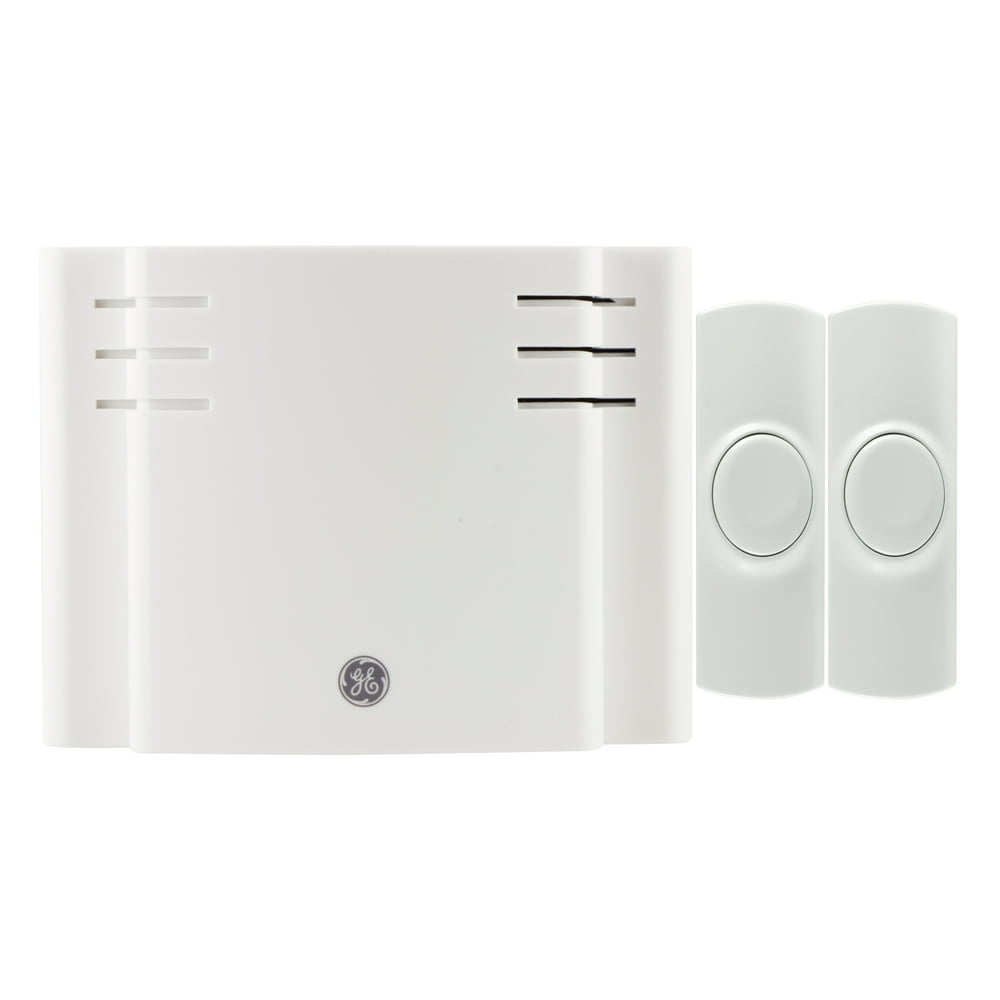 GE Wireless Doorbell Kit, BatteryOperated, 1 Receiver, 2 Push Buttons