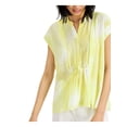 thumbnail image 3 of ALFANI Womens Yellow Acid Wash Tunic Top S, 3 of 4