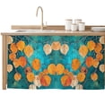 thumbnail image 2 of Orange Leaf Cabinet Curtain 32"Wx55"L, Dustproof Pantry Door Curtain with Self Adhesive Tape, Abstract Oil Painting Branch Turquoise Tall Storage Cover Privacy Drape for Bathroom Kitchen Laundry Room, 2 of 9