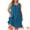 Peacock Blue, variant on Women's Plus Size Satin V Neck Sleeveless Pleated Nightgown 3X Peacock Blue