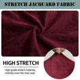 thumbnail image 3 of Velvet Stretch Dining Chair Seat Covers for Dining Room Upholstered Chair Seat Cushion Covers Removable Velvet Fabric Washable Chair Protector Slipcovers Set of 4,Burgundy, 3 of 6