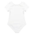 thumbnail image 4 of JanJean Kids Girls Basic Dance Ballet Gymnastics Outfits 2 Pcs Short Sleeve Splice with Mesh Dress White XL, 4 of 7