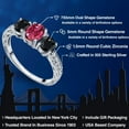 thumbnail image 2 of Gem Stone King 2.35 Ct Oval Pink Tourmaline Black Sapphire 925 Sterling Silver Ring (Size 6), 2 of 6