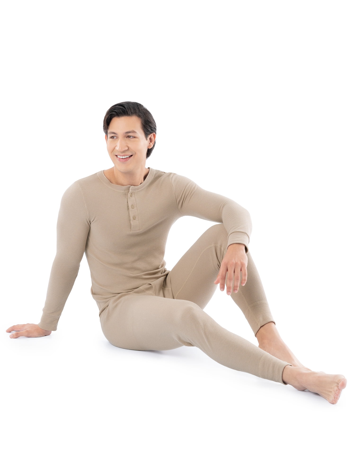 Fruit of the Loom Men's Thermal Waffle Henley Top, 2-Pack, Sizes S-5XL