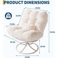 thumbnail image 2 of Senfot Oversize 360° Swivel Plush Lounge Chair - Metal Rocking Base, Rattan Rocking Chair with Comfy Deep Seat Thick Cushion for Indoor/Outdoor White, 2 of 8
