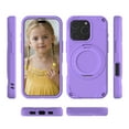 thumbnail image 4 of for iPhone 16 Pro EVA Case with Aluminum Alloy Magnetic Invisible Ring Stand [Compatible with MagSafe] [Military Drop Protection] Shockproof Anti-Slip Scratch Resistant Cover, Purple, 4 of 9