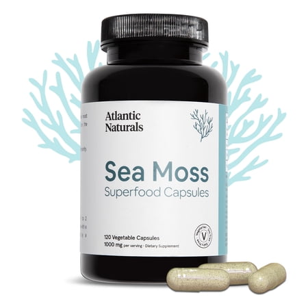 Atlantic Naturals Sea Moss Superfood Capsules, 1000 MG, Immune Support (120 Capsules)