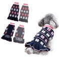 thumbnail image 4 of Dogs Sweater Dress with Bowtie Checkered Dog Sweaters for Small Dogs Warm Love Sweaters Skirt Dachshund Chihuahua Corgi, 4 of 5