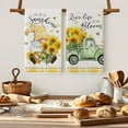 thumbnail image 2 of 4 Pcs Sunflower Kitchen Towels, 18 x 26 Inch Watercolor Floral Decorative Tea Towels, Sunshine Farmhouse Home Absorbent Kitchen Dishcloth Fast Drying for Cooking (Sunflower), 2 of 6