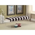 thumbnail image 1 of K ELITE Tessa 1615 Zebra Stripe Velvet Fabric Seating Bench, 1 of 1