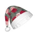 thumbnail image 2 of Salouo Rose Flowers for Adult Christmas Hat Xmas Holiday Hat Santa Hat for Women & Men Festive Headwear Accessories Fit for Christmas/ New Year/Holiday/Party,1PC, 2 of 6