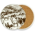 thumbnail image 2 of Coolnut Farm Animals Coasters for Drinks Set of 2, Absorbent Ceramic Drink Coaster with Cork Base for Wooden Coffee Table, Cool Housewarming Gift for Home Decor Gifts, 2 of 6