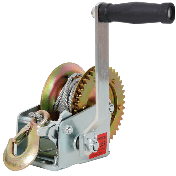 1600LBS Hand Winch with 32.8FT Steel Cable Galvanized 4.1:1 Gear Ratio