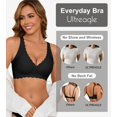thumbnail image 4 of Sujetador inalámbrico ULTREAGLE para mujer, bralette de cobertura total, negro, 4 of 6