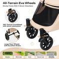 thumbnail image 5 of LAUSAINT HOME 4 Wheels Pet Stroller, Foldable Extra Large Dog Stroller for Medium & Large Dogs/Cats with Built-in Access Ramp, Dog Carrier Cat Stroller with Breathable Mesh, Khaki, 5 of 9