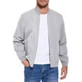 thumbnail image 3 of GrmtClth Mens Bomber Jacket Lightweight Casual Golf Windbreaker Spring Fall Full Zip Up Outerwear Jackets for Men with Pockets Light Gray L, 3 of 8