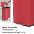 thumbnail image 5 of CL.HPAHKL 13 Gallon(50L) Kitchen Trash Can with Lid，Stainless Steel Garbage Can with Soft-Close Foot Pedal and Removable Inner Bucket, Trash Bin for Bathroom Bedroom Home Office, Red, 5 of 8