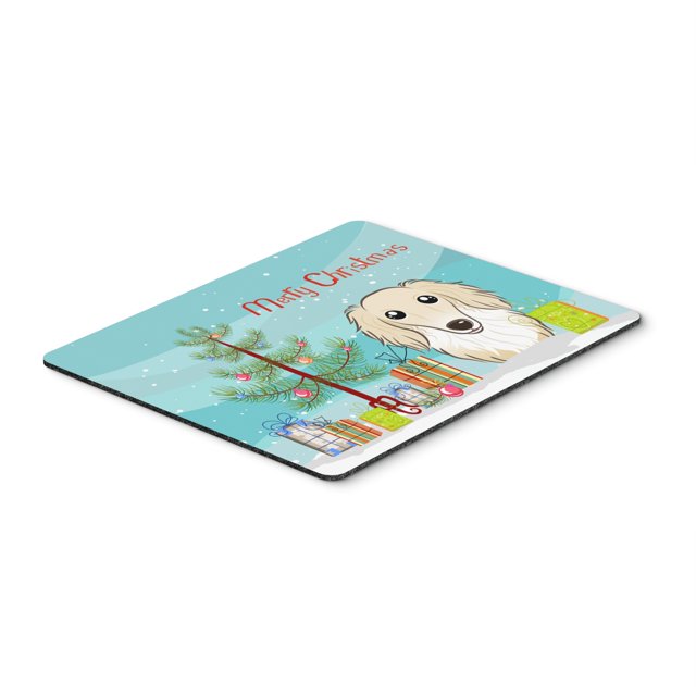 ""Caroline'S Treasures Árbol De Navidad Y Ratón Salchicha De Pelo Largo En Crema/Almohadilla Caliente O Salvamanteles Multicolor (Bb1584Mp)""