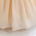 thumbnail image 6 of IBTOM CASTLE Baby Girl Birthday Dress Shiny Asymmetric Ruffle Tulle Tutu Dresses Princess Formal Flower Pageant Wedding Party Gown 1-2T Champagne, 6 of 7