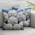 thumbnail image 3 of COMIO Sofa Pillow Cover Beach Starfish Sand Dollar Modern Blue White Square Soft Pillowcases Couch Pillows Cushion Covers Seashells Starfish Conch Waves Ocean Pillow Cushion Case for Sofa Couch, 3 of 5
