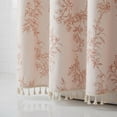 thumbnail image 3 of REGALWOVEN Faux Linen Shower Curtain, Leaf Print Bath Shower Curtain Sets with Hooks Orange 71"W x 71"L, 3 of 5