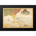 thumbnail image 2 of Catesby, Mark 24x17 Black Modern Framed Museum Art Print Titled - Map of Carolina, Florida and the Bahama Islands, 2 of 5