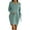Army Green, variant on Fesfesfes Women Dress Casual Solid Loosing Straps Long Sleeve Round-Neck Knee-High Dress or
