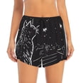 thumbnail image 2 of Goofa Star Gazing Cat Illustration Printed Women 2 in 1 Running Shorts,Quick Dry Athletic Workout Shorts,High Waisted Athletic Shorts with Liner Pockets-X-Large, 2 of 9