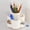 White-WH, variant on MMJ Rotating Pen Holder 7 Compartment 360 Degree Desk Organizer Pencil Cup Office 4.52x4.52x4.52in