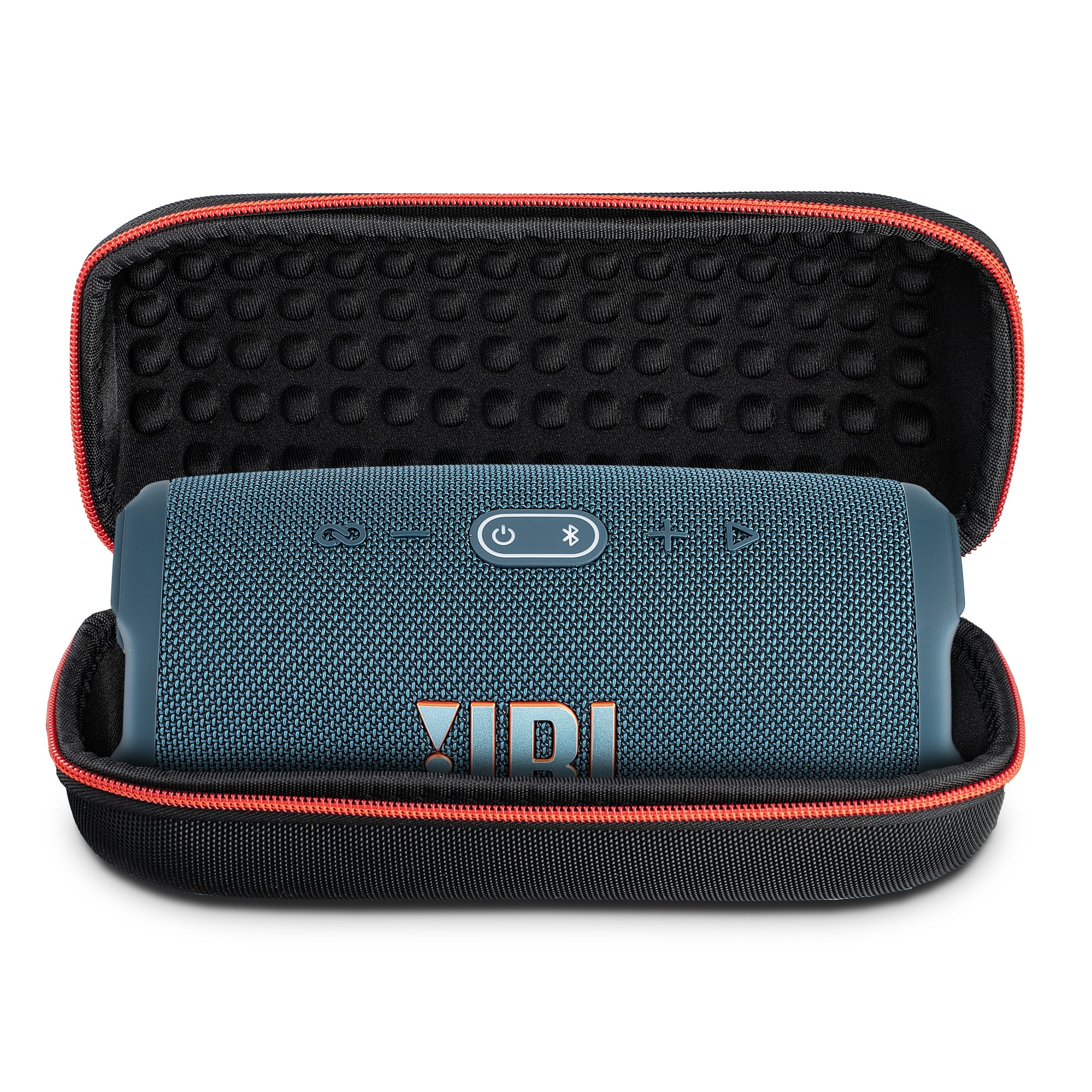 JBL Charge 5 Portable Bluetooth Speaker, IP67 Waterproof, 20 Hour Battery, Blue Bundle with Travel Case (International Model)