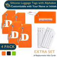 thumbnail image 1 of ComfiTime Luggage, Tags con Alfabeto: Maletas de Silicona Aprobadas por la TSA, Bolsa de Viaje, Equipaje y Mochilas con Cubierta de Privacidad, Presilla de Acero Inoxidable, 1 of 1
