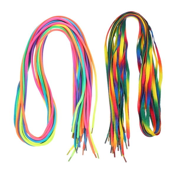 10 Paires de Lacets Ronds Colorés Lacets Plats 120cm Dégradé