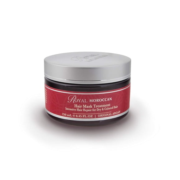 Tratamiento de mascarilla capilar Royal Marruecos para cabello seco - Reparaciones hidratantes Restaura la fuerza 250 ml / 8,45 fl.oz Aceite de argán para cabello encrespado tratado con color