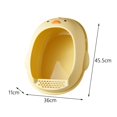 thumbnail image 4 of Cat es Indoor Cats Pet Litter Tray Cat Bedpan for Cats Below 7.5kg Yellow, 4 of 7