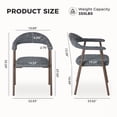 thumbnail image 2 of EDX Dining Chairs Set of 2, Modern Upholstered Kitchen Side Chairs for Dining Room, Ergonomic Padded Accent Seats with Sturdy Legs, Dark Gray, 2 of 7
