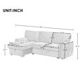 thumbnail image 2 of Harper & Bright Designs Sectional Sofa with Pull-out Bed, Convertible Sofa Sleeper with Cup Holders, Modular L-shaped Sofa with Storage for Living Room , Gray, 2 of 18