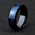 thumbnail image 1 of Anillo de dragón de acero inoxidable para hombre, 13 colores, 8mm, incrustaciones, rojo, verde, negro, anillo de fibra de carbono, joyería de banda de boda, grabado personalizado, 1 of 4