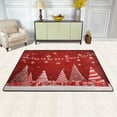 thumbnail image 3 of 72x48in Area Rug Machine Washable Floor Mats Skid-Resistant Backing Carpet for Home Kitchen Bedroom Red Christmas Tree and Lights, 3 of 7