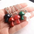 thumbnail image 5 of HOOUN 20pcs Natural Crystal Quartz Stone Mushroom Pendants Silver Necklace Jewelry-Green Aventurine, 5 of 9